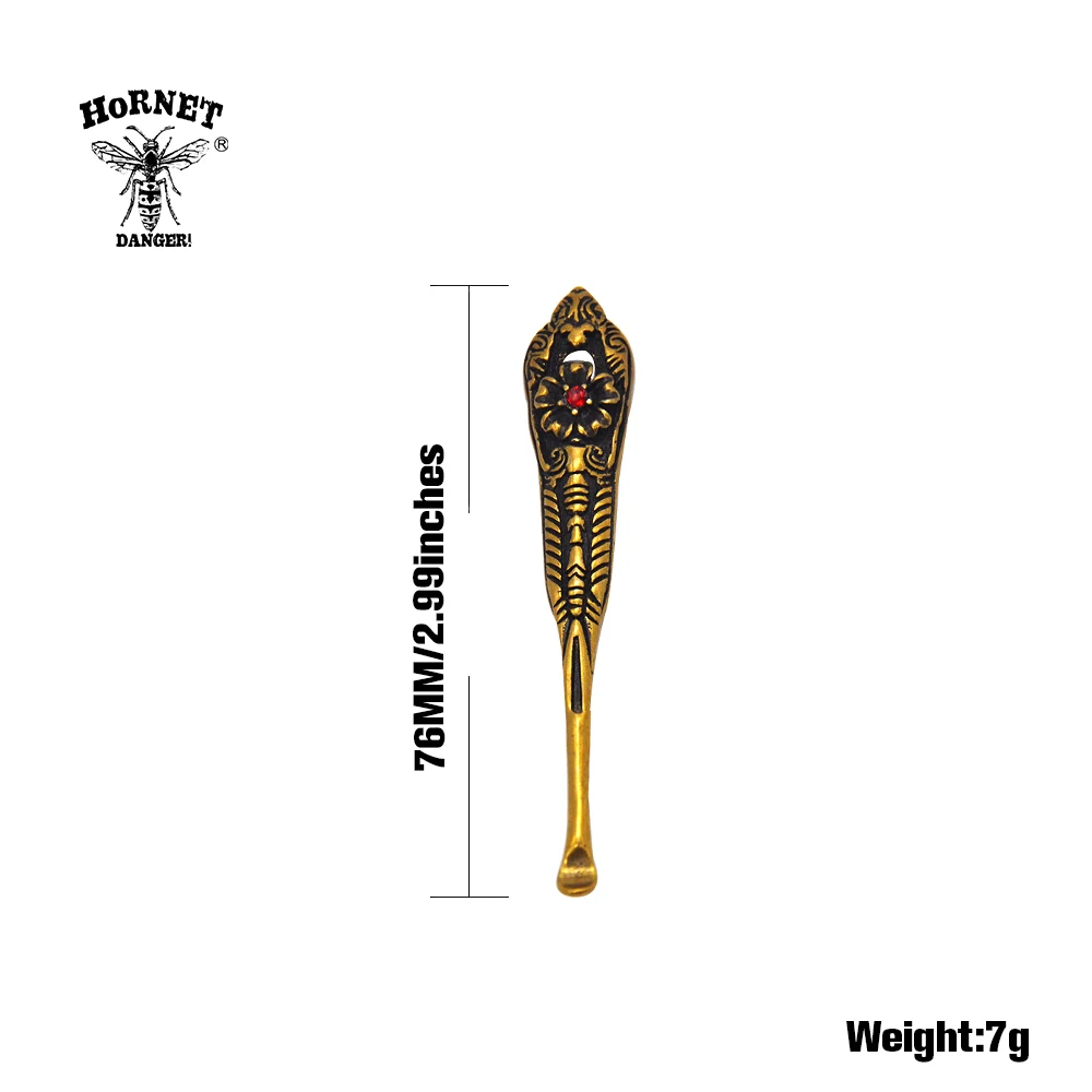 HORNET Роскошная латунная металлическая табак ложка с рисунком Фараона нюхатель