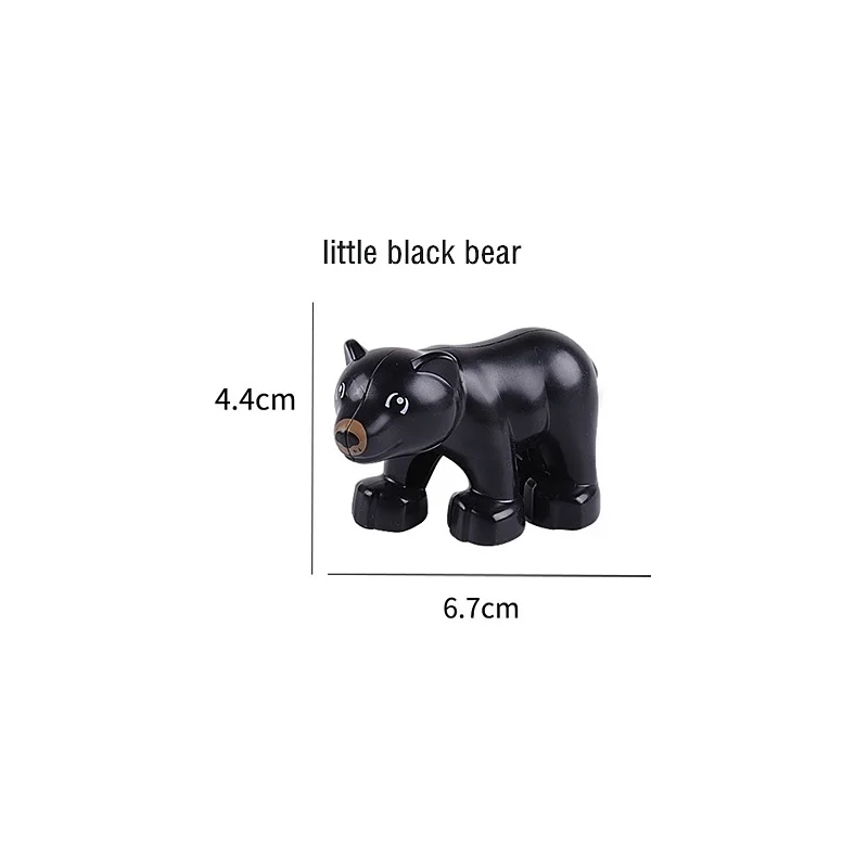 little black bear Животные модели серии Фигурки большие Кирпичи Строительные животные мир совместим с Duploed блоки детские развивающие игрушки Детский подарок - Цвет: little black bear