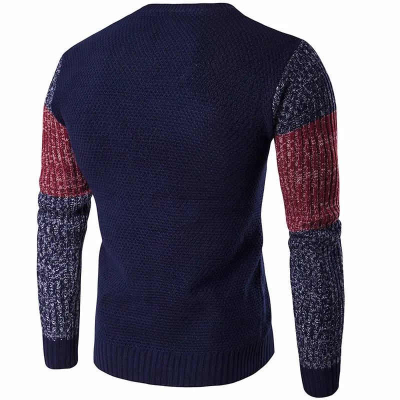 Осенний мужской повседневный винтажный теплый свитер смешанных цветов с длинным
