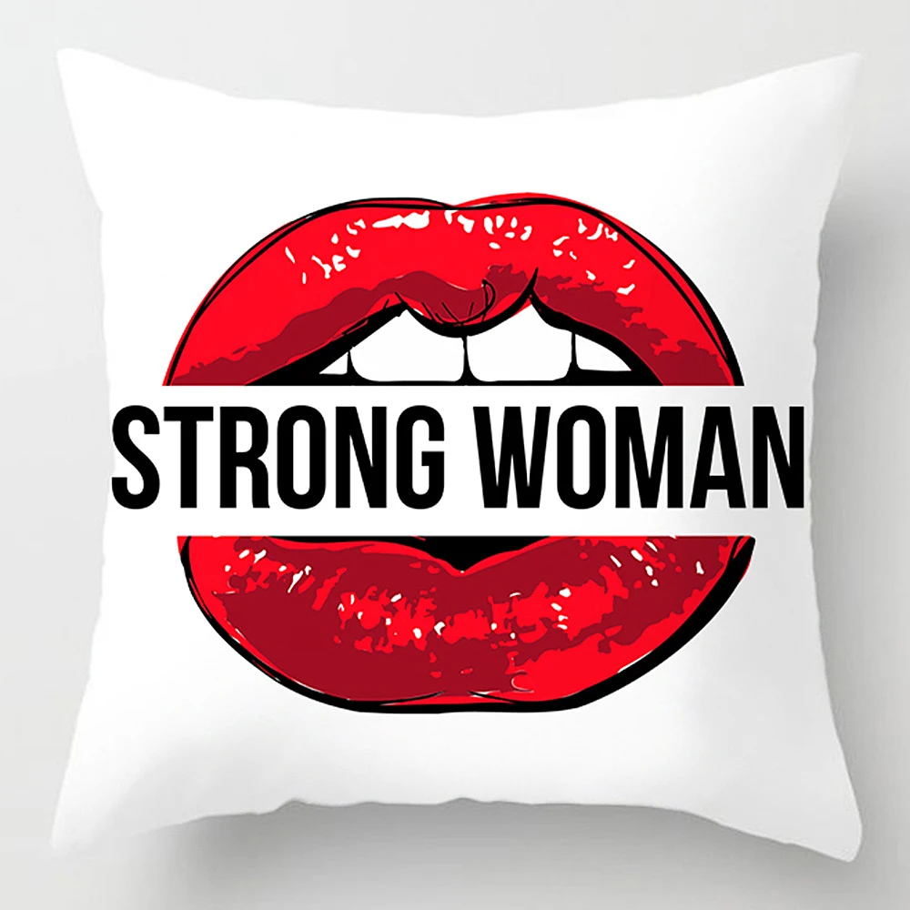 Чехол для подушки квадратный красный тюбики губной помады диванная подушка с