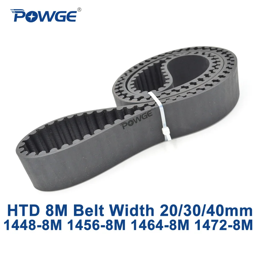 

POWGE HTD 8M synchronous Timing belt C=1448/1456/1464/1472 width 20/30/40mm Teeth 181 182 183 184 HTD8M 1448-8M 1456-8M 1472-8M