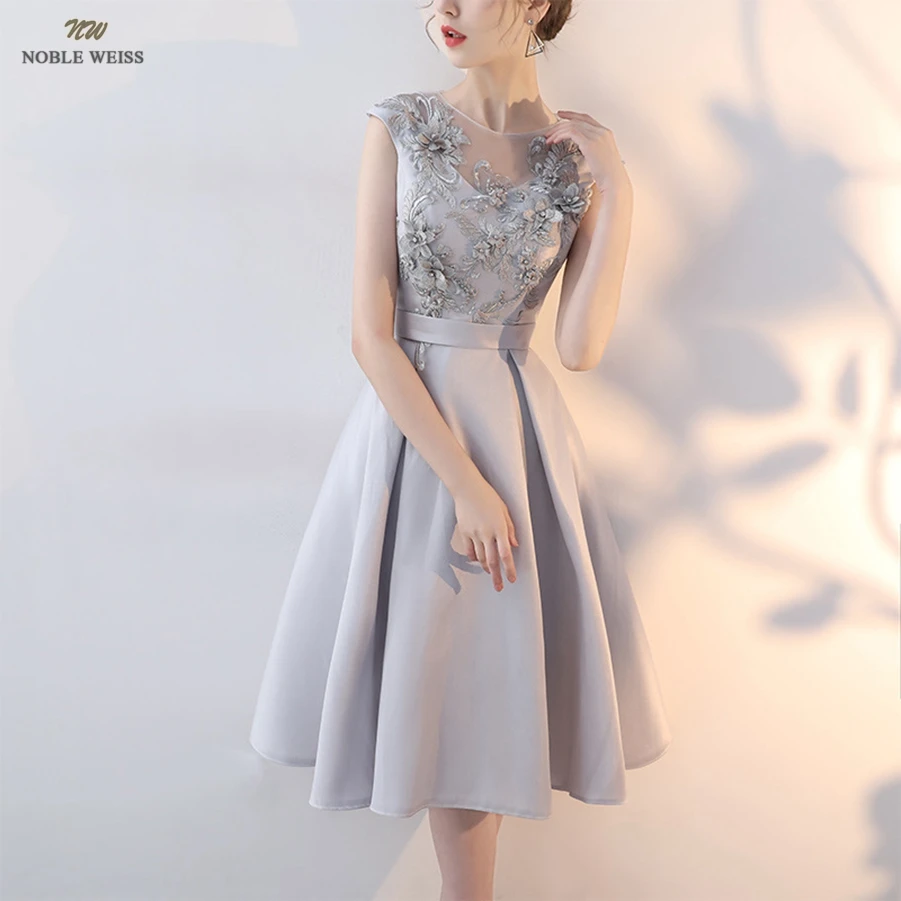 Платье для выпускного вечера с круглым вырезом соблазнительное атласное платье