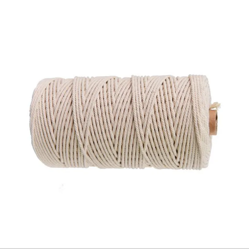 Веревка из натурального бежевого хлопка витой шнур Artisan ручной работы 6 мм* 50 м для изготовления украшений вручную карты украшения для дома