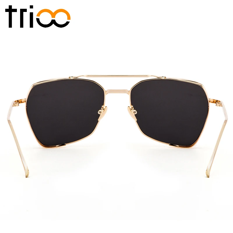 Мужские солнцезащитные очки в стиле стимпанк TRIOO роскошные черные с защитой UV400