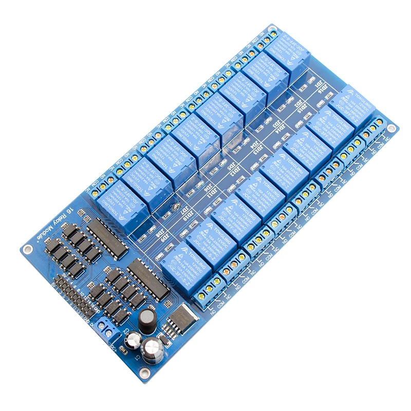 16 канальный 12V релейный модуль с защитой для оптронной пары LM2576 power|relay module|module