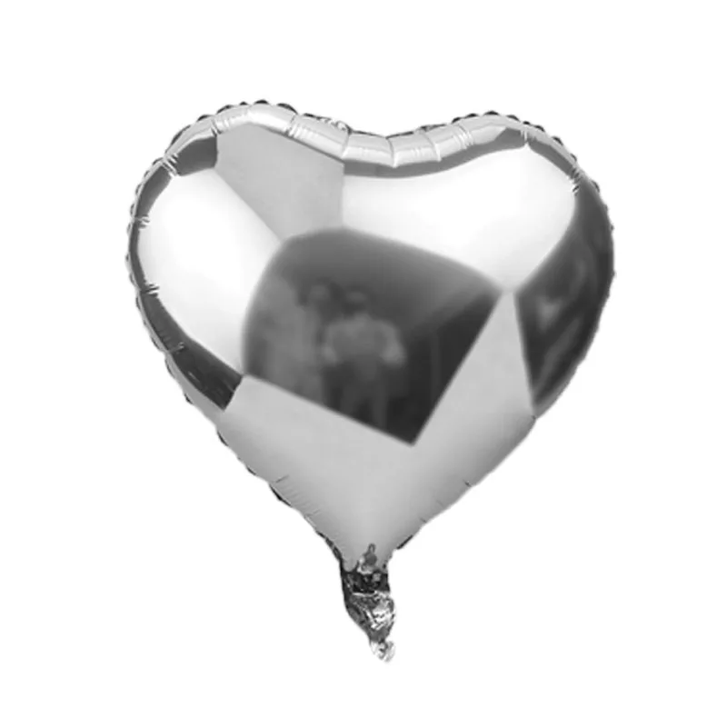 silver heart 5 шт. 18 дюймов звезда розового золота сердце шары Свадебный декор красные розовые шары надувные шары воздушный шар из фольги вечерние украшения на день рождения - Цвет: silver heart