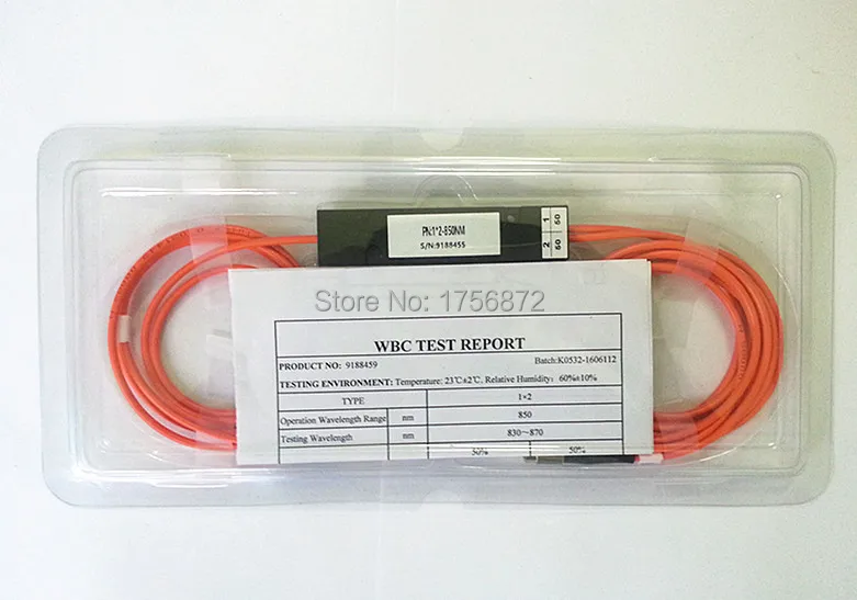 1x2 FBT Splitter Module 50:50 Multimode Fiber Optic Coupler Box FC/UPC Connector 1meters | Equipment