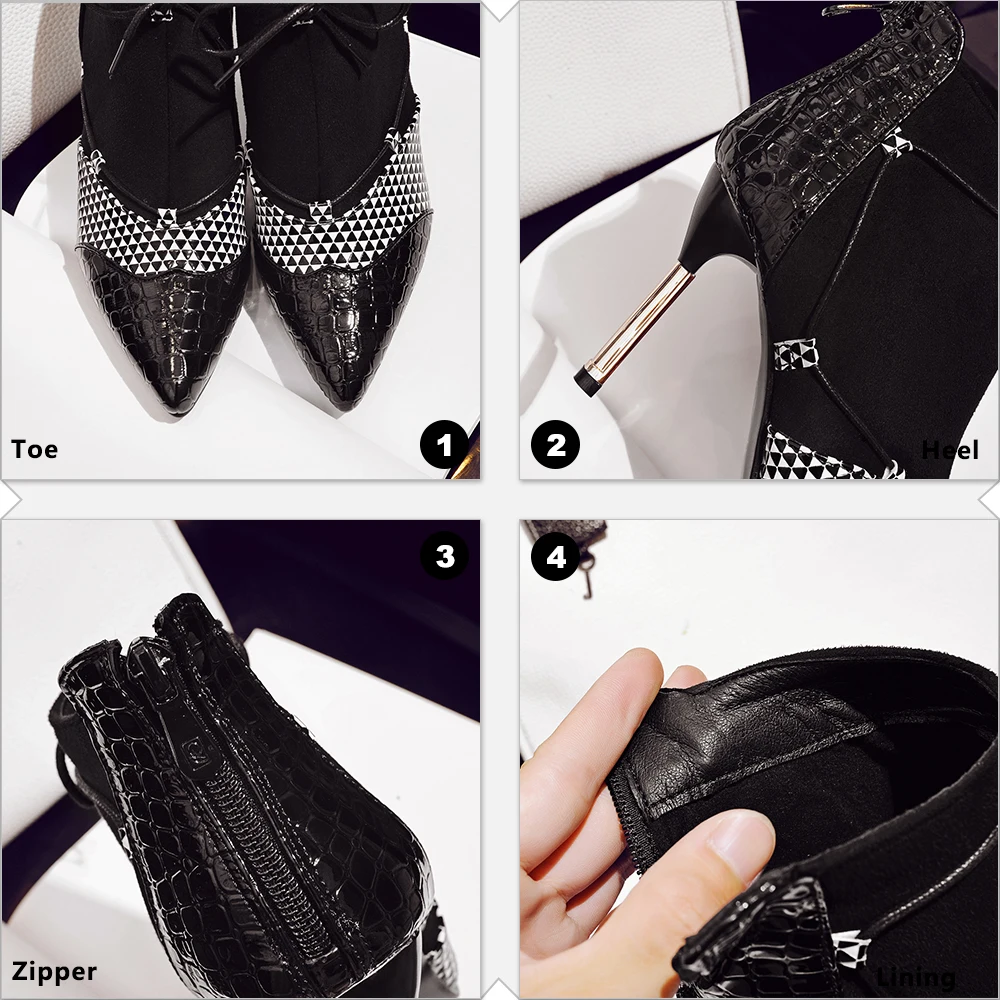 2018 Большие размеры 32 43 новый дизайн женские ботильоны обувь на тонком высоком