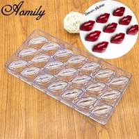 aomily 3d lips shape plastic chocolate cake mold polycarbonate pudding jelly candy ice mould homemade dessert diy kitchen baking