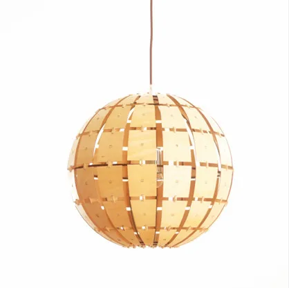 Chinese creative Ply-Wood chips Chandelier handmade indoor E27 burlywood spherical led lamp for porch&ampgallery&amppavilion BT119-400 | Лампы