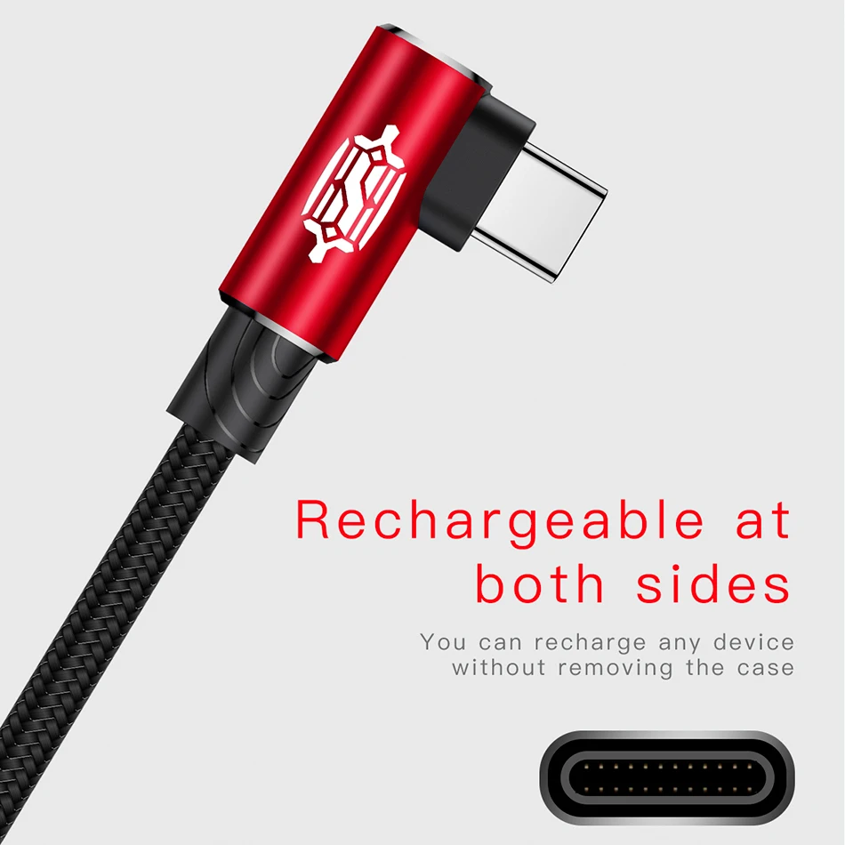 Baseus Тип usb C кабель для samsung Note9 S9 S8 Xiaomi Mi A1 мобильного телефона Быстрая зарядка
