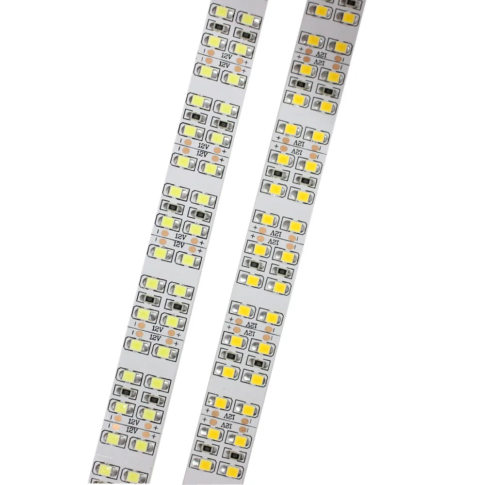 1/2/3/4/5 м 240 светодиодный s/M, 480 светодиодный s/m 12V 24V 2835 Светодиодные ленты лента светильник с двойным рядом камней IP20 белый/теплый белый 1200 светодиодный/5 M 2400 светодиодный s/5 m