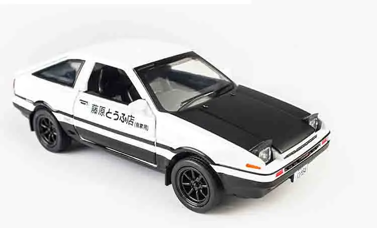 white and black 1:28 игрушечная машинка, начальная D AE86, металлическая игрушка, литая машинка, литые под давлением и игрушечные транспортные средства, модель автомобиля, миниатюрная модель автомобиля, игрушки для детей - Цвет: white and black
