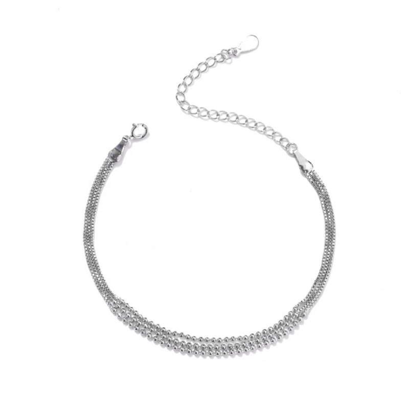 Оригинальный дизайнерский трехслойный браслет цепочка с бусинами из