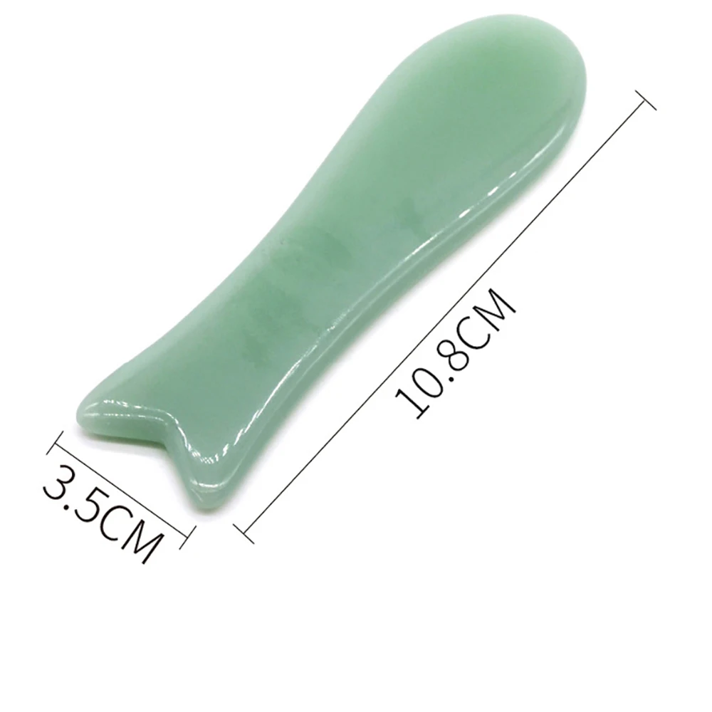 

Natural Fish Aventurine Jade Stone Guasha Massage SPA Therapy Face Massager Scraping Board Antistress Body masajeador