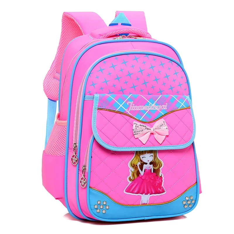 2019 Fashion Cartoon Printing Kids School Backpack for Girls High quality nylon princess school bags 2pcs/set children backpacks | Багаж и