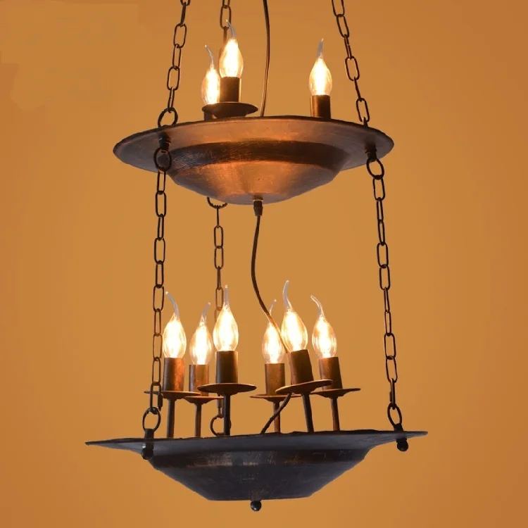 

American country brazier Pendant Lights loft meal cafe bar industrial entrance aisle creative Iron LU824444