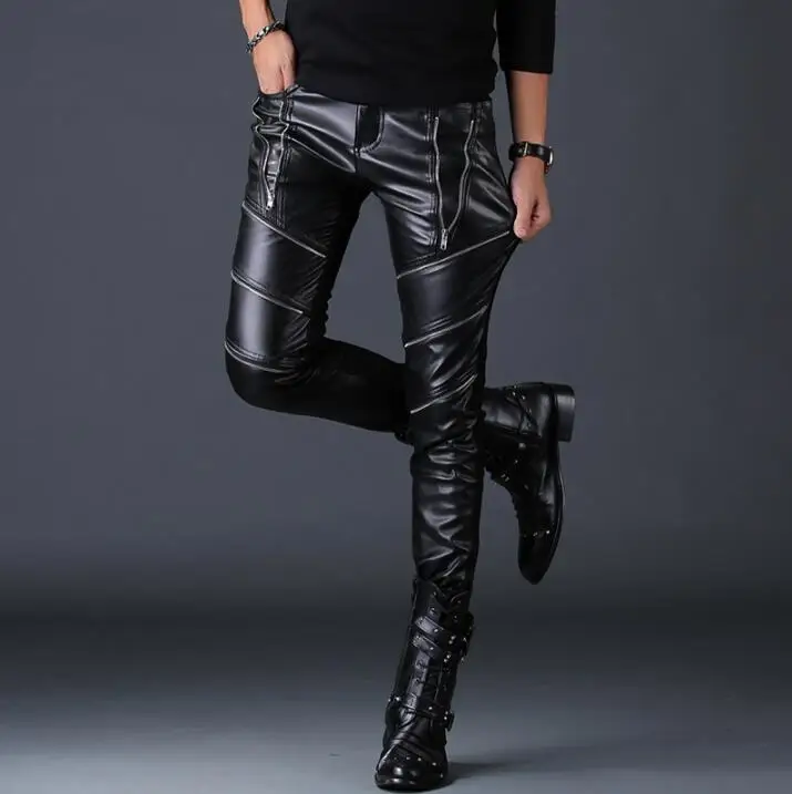 Ветрозащитные теплые мотоциклетные штаны из искусственной кожи мужские