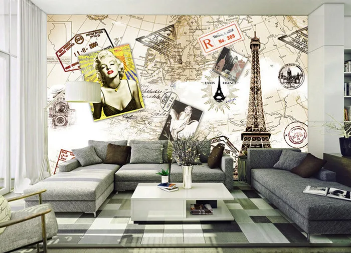 3D фрески на заказ ретро Европейский стиль сексуальная Монро богиня papel de parede