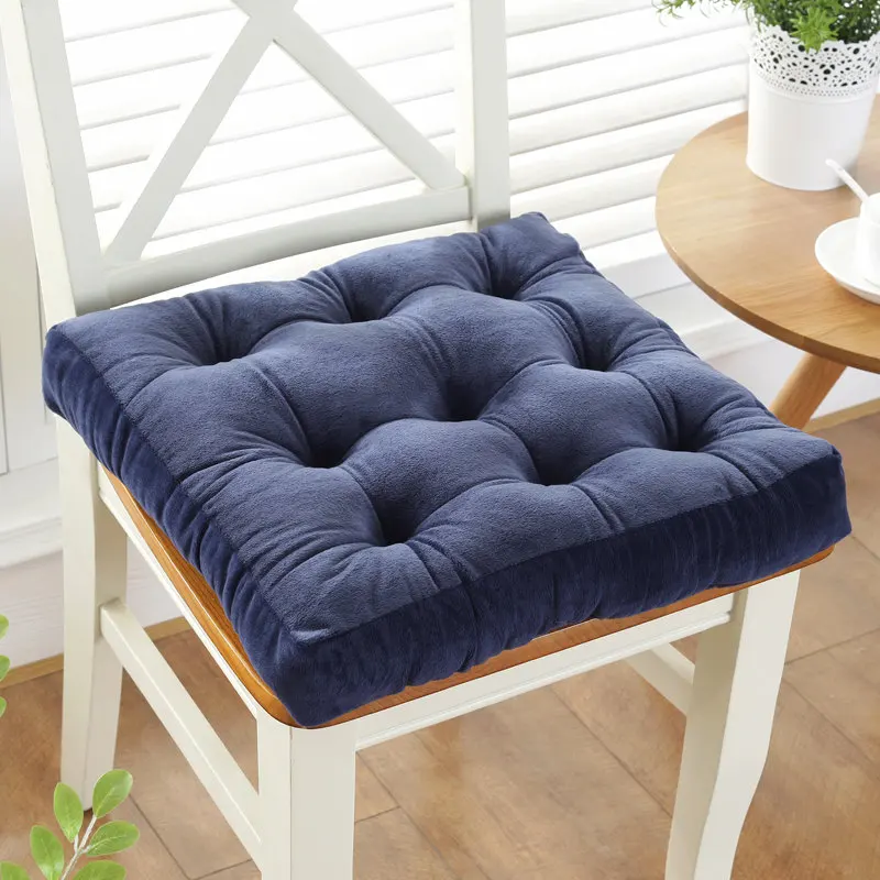 dark blue Утолщенная противоскользящая хлопковая Подушка для стула татами мягкая подушка для офисного стула автомобильный коврик для сидения зимняя подушка - Цвет: dark blue