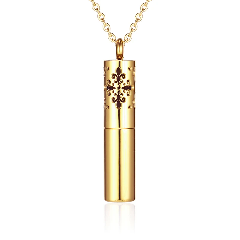 rose gold color 10 Ароматерапия из нержавеющей стали флакон с распылителем кулон розовое золото цвет аромата ювелирные изделия эфирные масла контейнер духи ожерелье - Окраска металла: rose gold color 10