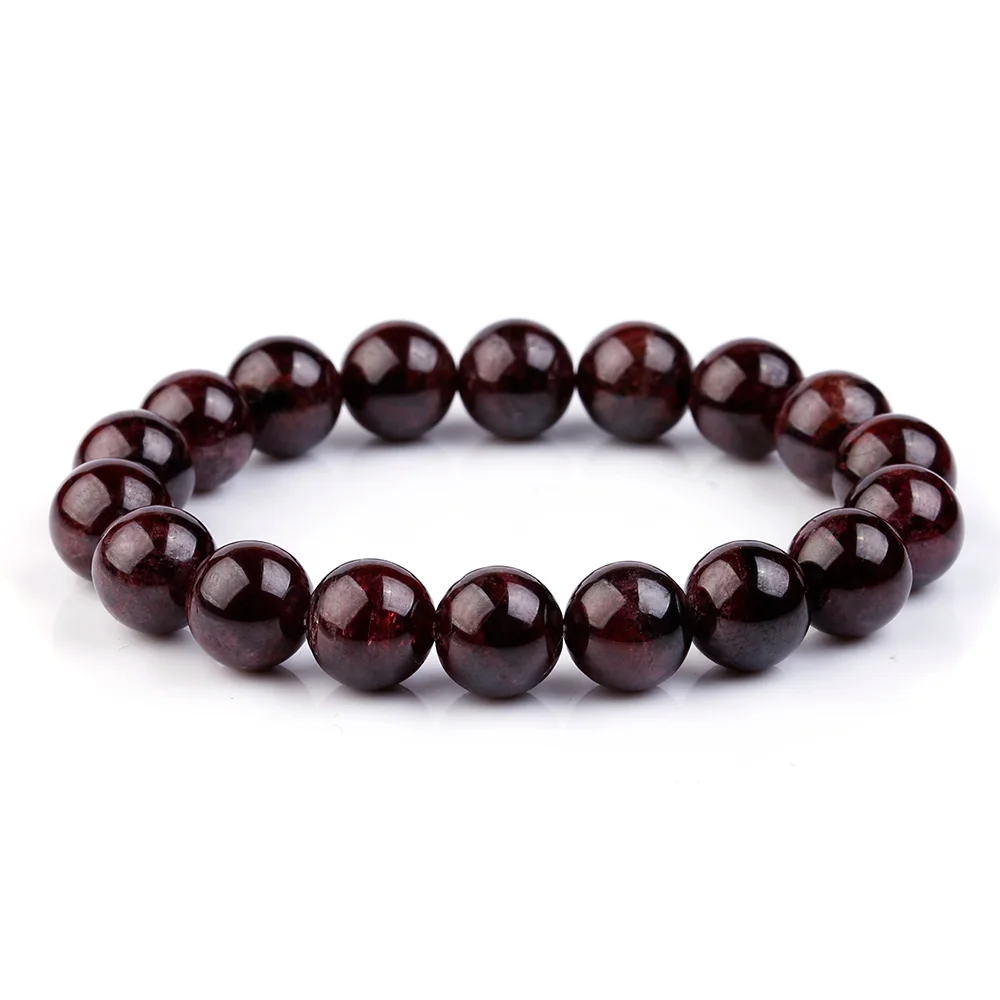 Браслеты с бусинами из натурального красного граната 11 мм|Плетеные браслеты| |