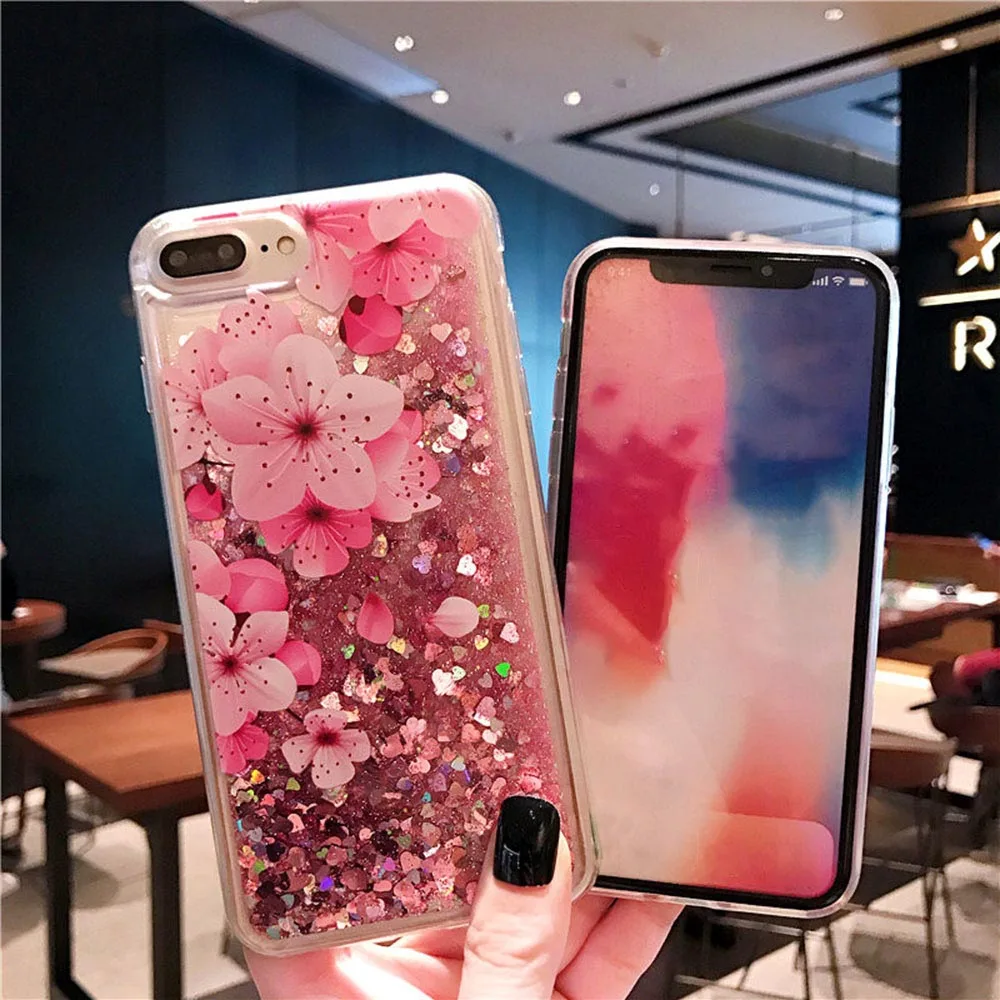 Чехол KISSCASE с зыбучим песком для Xiaomi Redmi Note 7 4 5A блестящий чехол жидким цветком