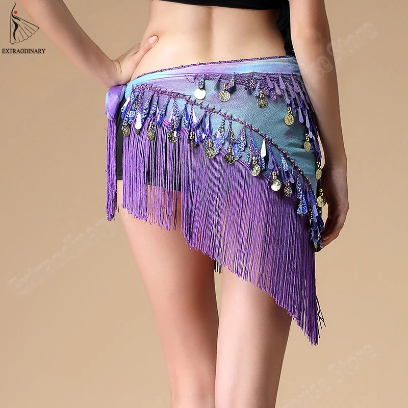 Новый женский платок для восточных танцев Bellydance треугольный с кисточками