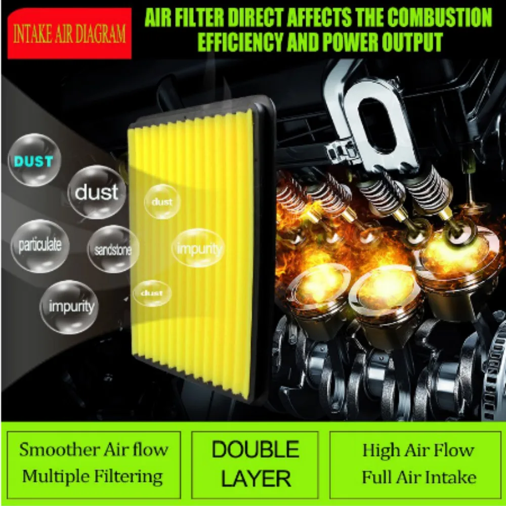 1 шт. двухслойный автомобильный воздушный фильтр с высоким потоком Авто супер