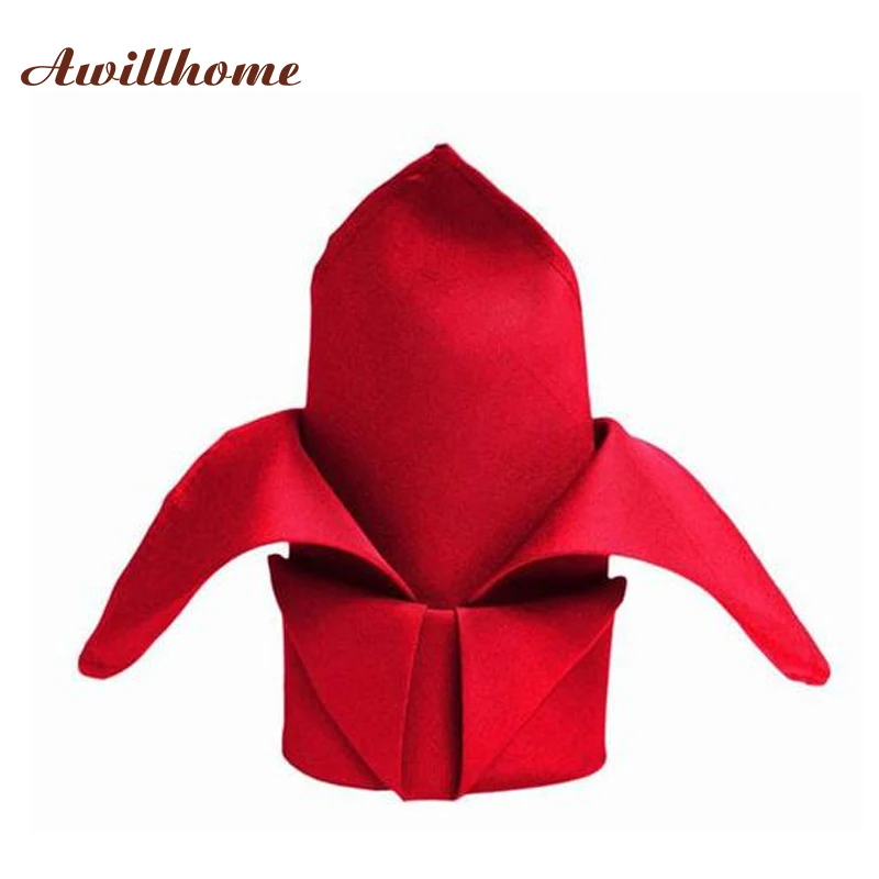 Awillhome 10 шт./лот 200gsm простые белые кружки полиэстер Набор салфеток салфетки 40x40 см Ресторан Прополка - Цвет: red