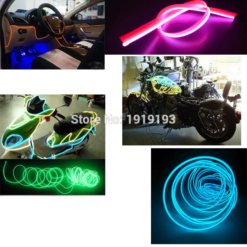 Светодиодная лента 2 3 мм для украшения автомобиля 1 5 м с аккумулятором А|neon light|rope