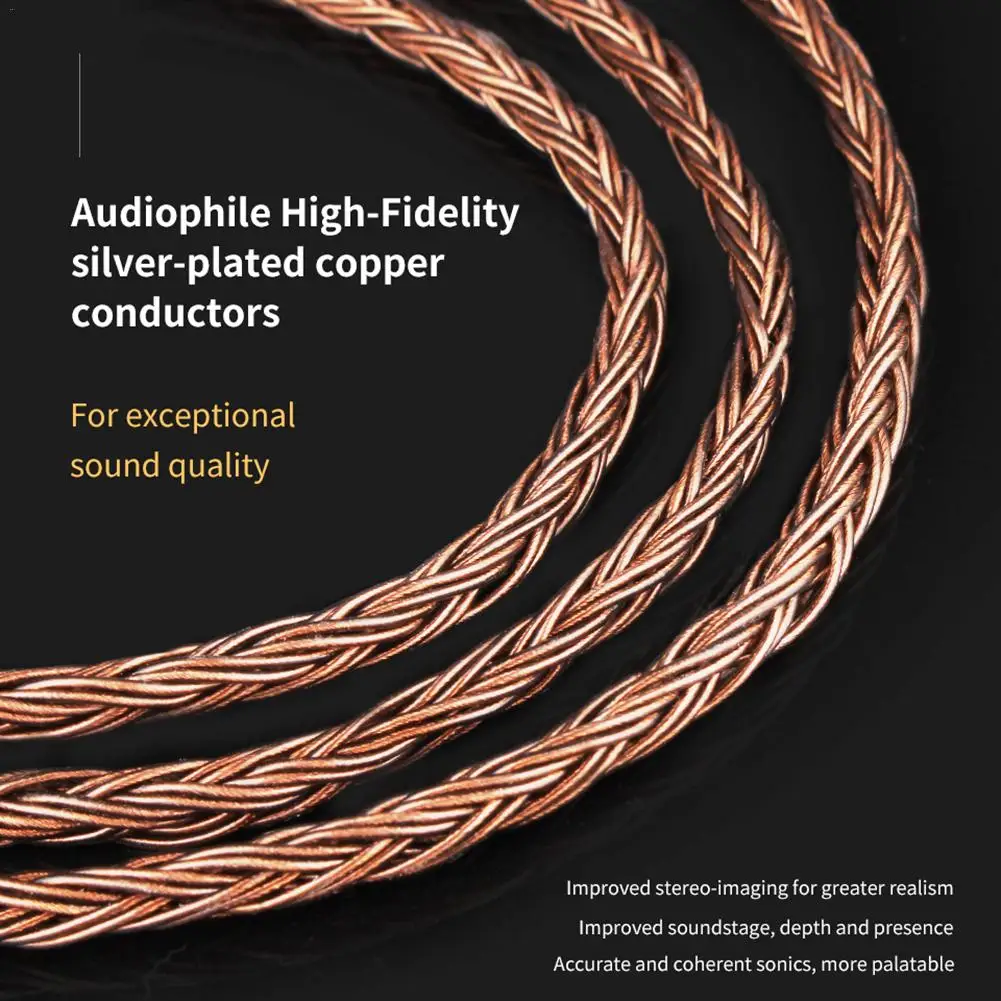 TRN T2 16 ядро посеребренные HiFi наушники Модернизированный кабель мягкий ручной кабель