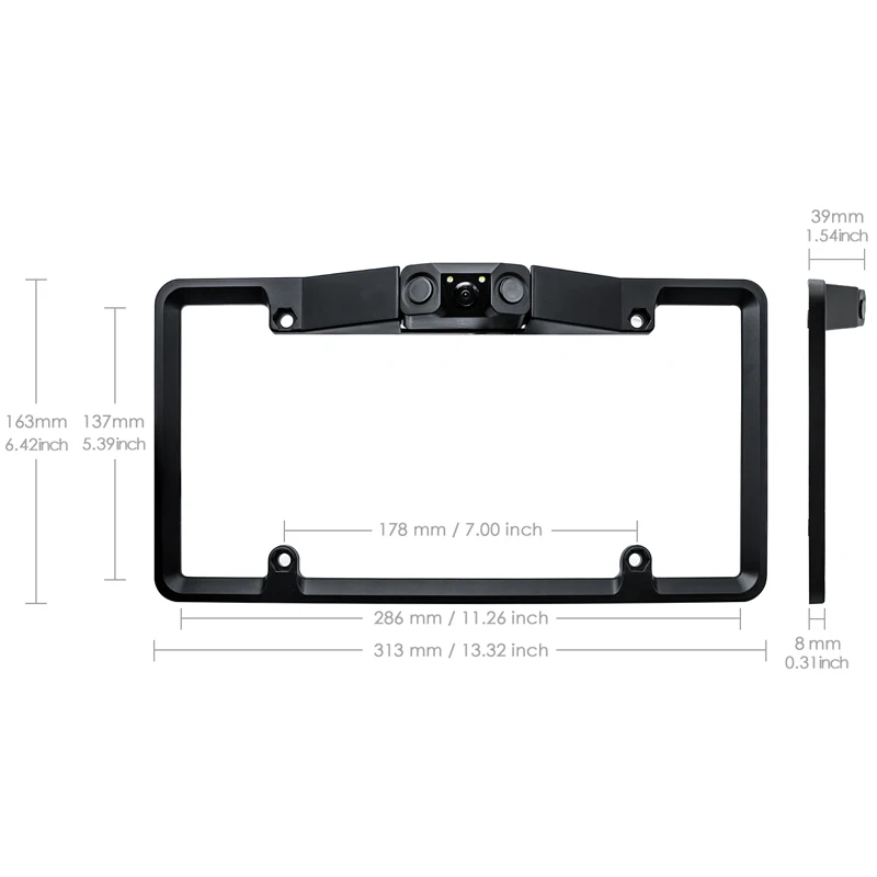 GreenYi Canada USA American License Plate Frame Video Parking Sensor Car Reaview Backup Reversing Camera with Leds Night Vision |