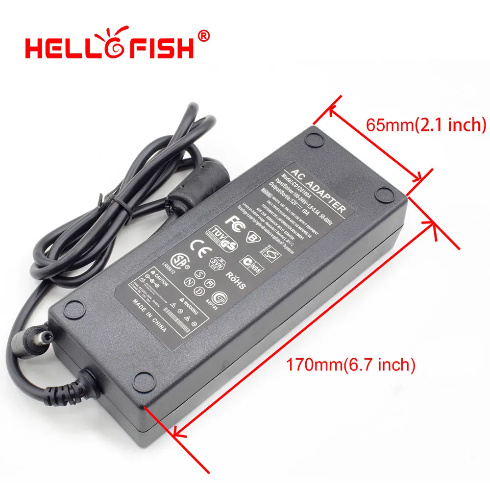 

Адаптер питания Hello Fish 12 В, 10 А, 120 Вт для светодиодных лент 5050/ 5054 светодиодный блок питания светодиодный светодиодных модулей, трансформатор...