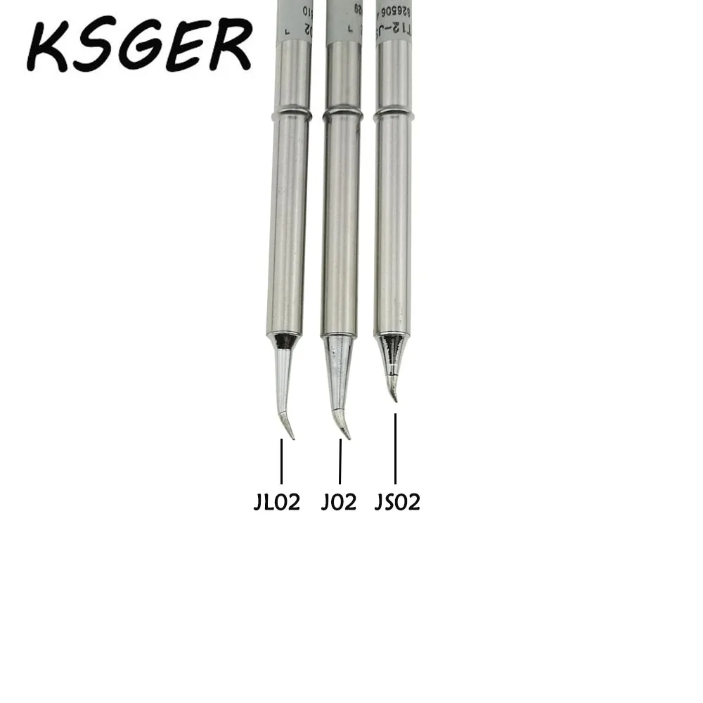 Each type 1pc KSGER T12 жало паяльника T12-J02 T12-JL02 T12-JS02 для STC O светодиодный Светодиодный STM32 O светодиодный Температура контроллер - Цвет: Each type 1pc