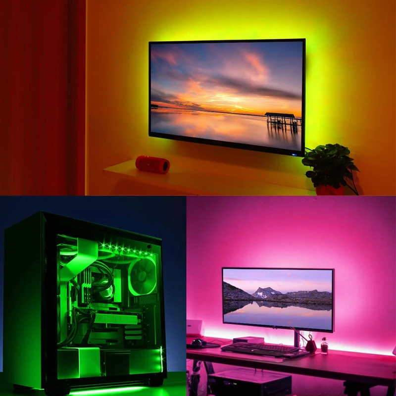 HKZZI Bluetooth Светодиодная лента 5050 RGB USB 5V водонепроницаемый 0 5 M-5 M wifi световая ТВ