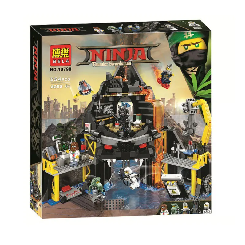 Bela ninjogoes Movie Garmadon's Volcano Lair 70631 строительный комплект совместимый с legoingly Кирпичи