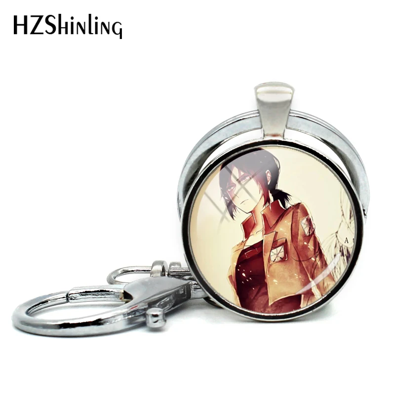 Новинка 2018 брелки с кабошоном из фильма атака на титанов Levi rivai Ackerman для