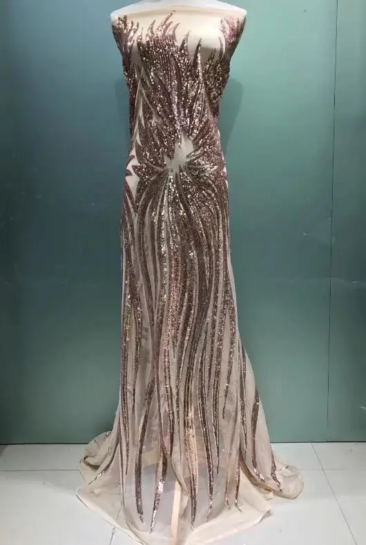 Романтическая французская чистая кружевная ткань с блестящими пайетками одежда