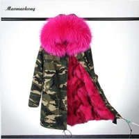 real fur parka for women winter real fox fur lining coat raccoon fur hoodie cotton jacket