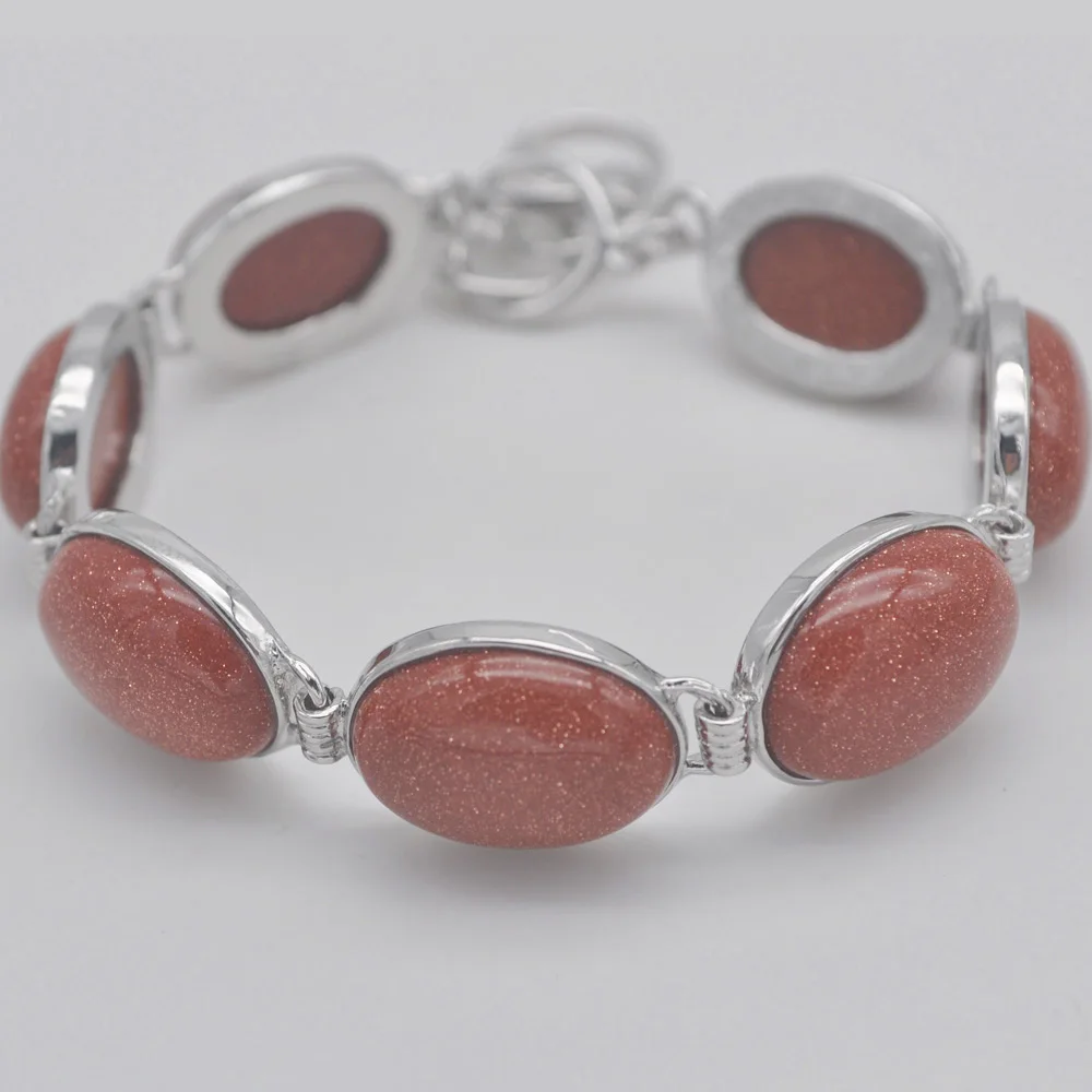 

Golden Sandstone Beads Bracelet Bangle 8 Inch Jewelry For Woman Gift Making G058