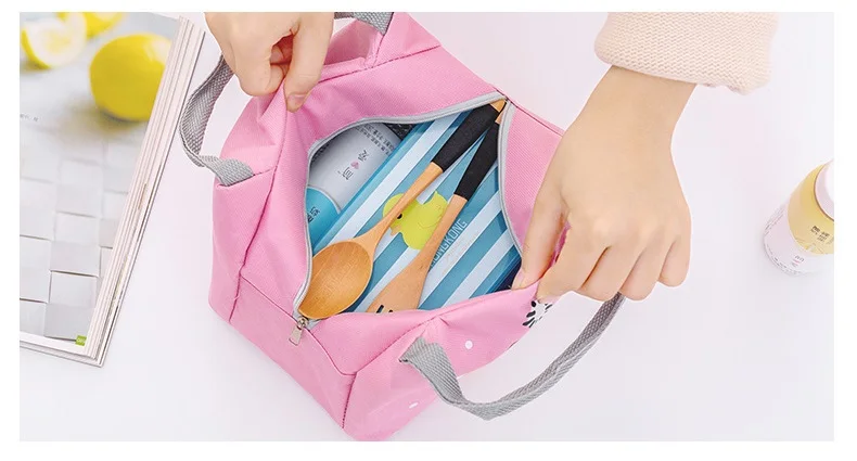 New Cute Animals Waterproof Lunch Bag Women Girls Student Lunch Box Thermo Bag Office School Picnic Cooler Bag Lancheira Termica