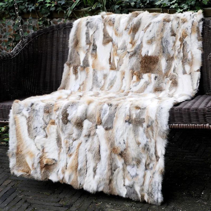 Одеяло из натурального кроличьего меха размеры 70x140 см|rugged rugged|rug blanketrug fur |