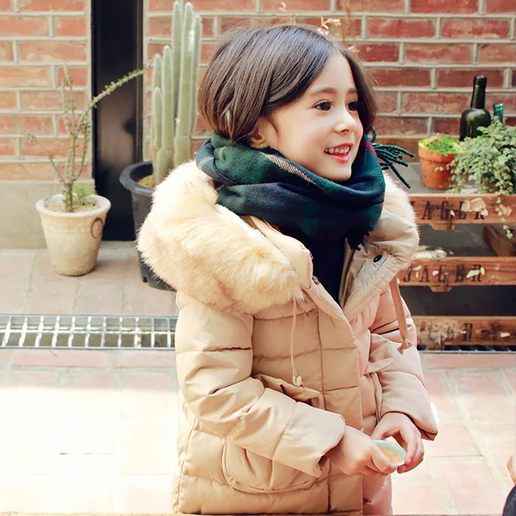 Куртка для маленьких девочек 2018 осенне зимнее пальто детская теплая однотонная