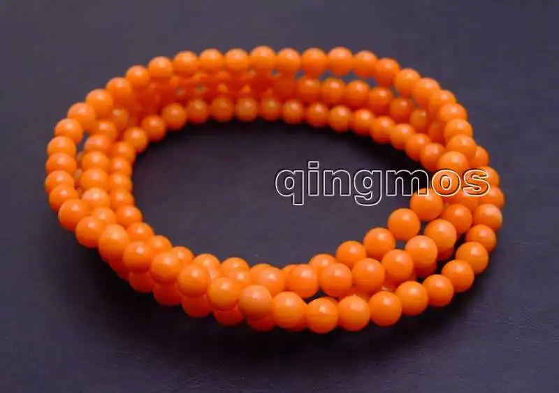

Round 5-6mm Orange Natural Coral 30" Bracelet/Necklace-bra334 Free shipping Wholesale/retailnds