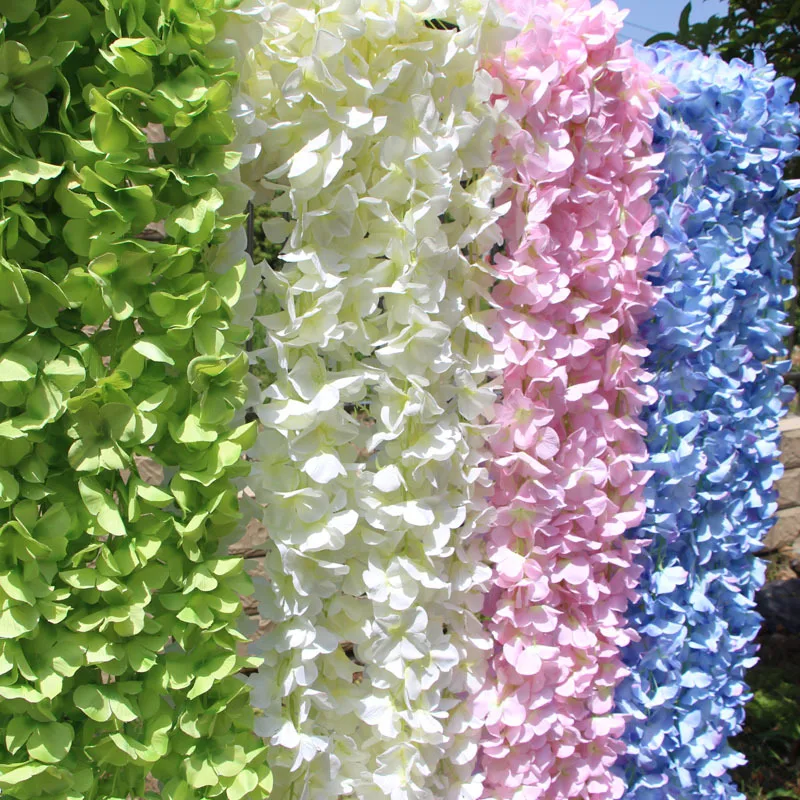 1.5 м Искусственный Гортензия гирлянды украшения с цветочной ротанга DIY фестиваль