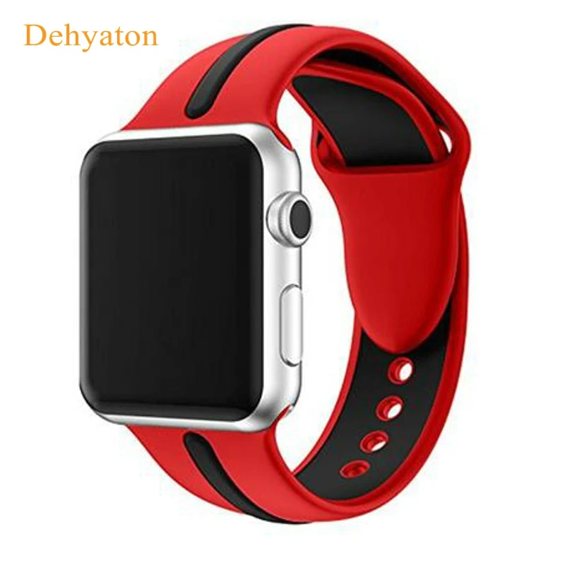 Спортивный Браслет ремешок для Apple Watch из мягкого силикона 38 мм серии 3 часов 42