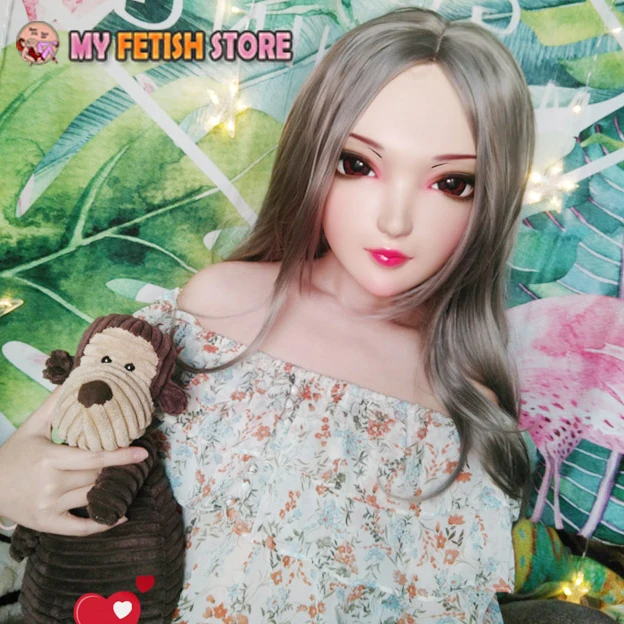 (Zi 06) Женская милая девочка резиновая полуголовая маска кигуруми с BJD глазами