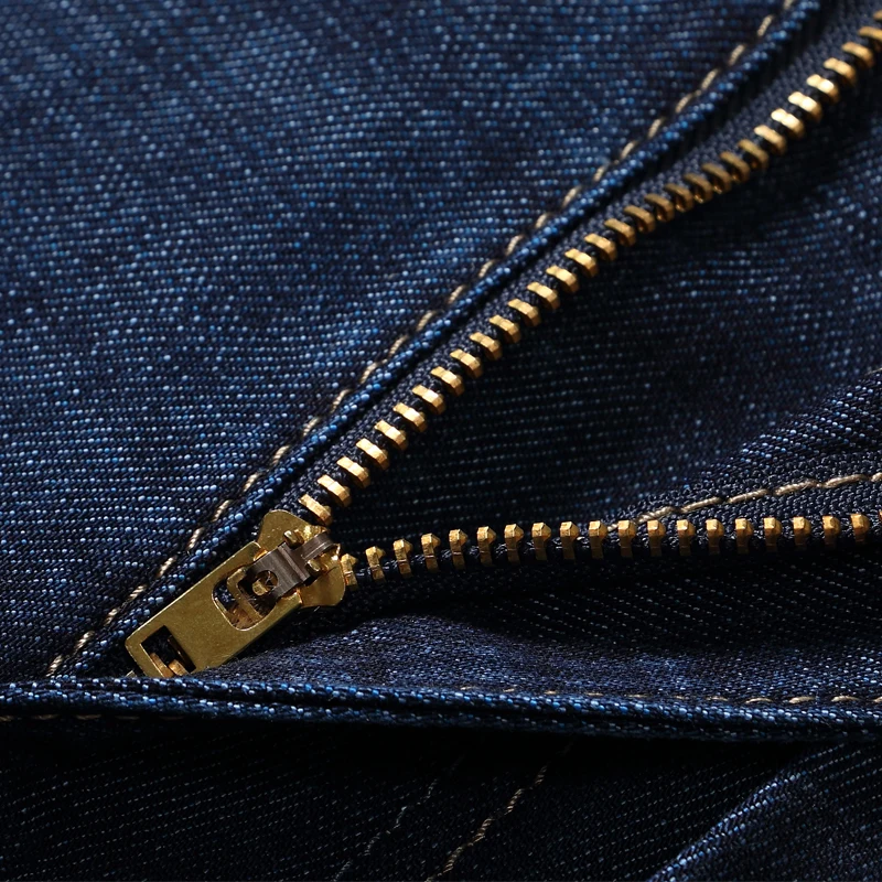 Осень 2017 г. Новинка зимы Бизнес Для мужчин джинсы Slim Straight Denim полной длины краткое