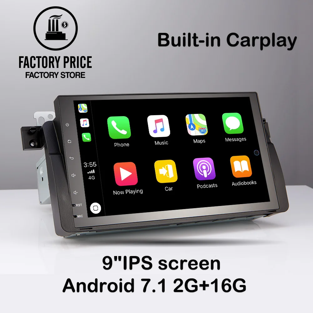 Четырехъядерный Android 7 1 2G RAM 16G ROM 2.5D IPS экран для BMW/E46/M3/MG/ZT Поддержка CarPlay gps
